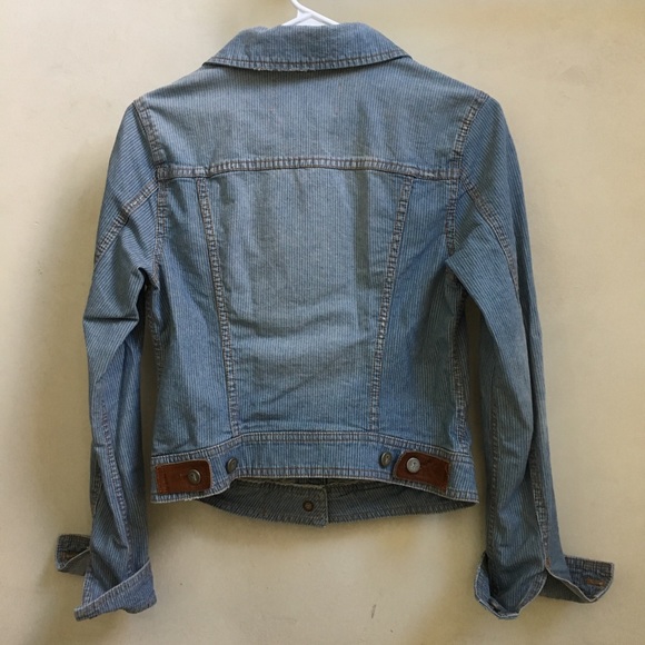 Anthropologie Pilcro Railroad Stripe Denim Jacket - Picture 7 of 7